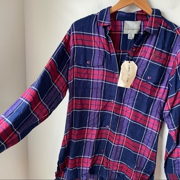 Summer Of Love Jett Check 100% Cotton Plaid Shirt - Picture 5 of 16